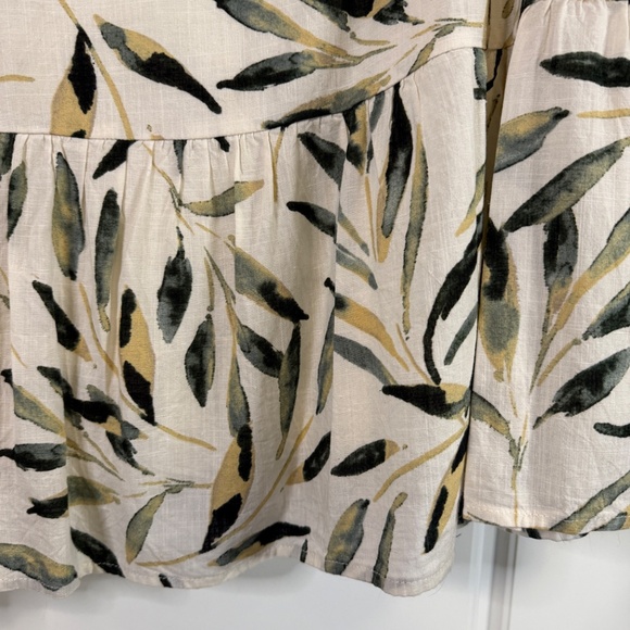 Truly Tropic Cream Leaf Print One-Shoulder Midi Dress, Lulus XS - Picture 4 of 16